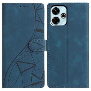 For Redmi 13 4G Triangles Embossed Leather Phone Case(Blue)