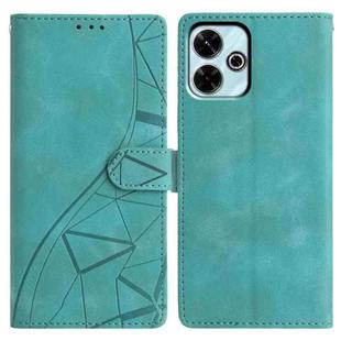 For Redmi 13 4G Triangles Embossed Leather Phone Case(Green)