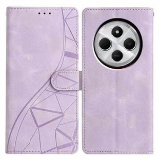 For Redmi 14C 4G / A3 Pro 4G Triangles Embossed Leather Phone Case(Purple)