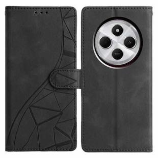 For Redmi 14C 4G / A3 Pro 4G Triangles Embossed Leather Phone Case(Black)