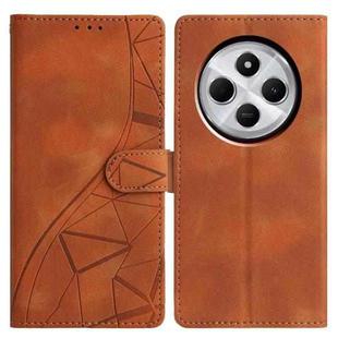 For Redmi 14C 4G / A3 Pro 4G Triangles Embossed Leather Phone Case(Brown)