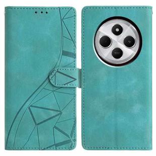 For Redmi 14C 4G / A3 Pro 4G Triangles Embossed Leather Phone Case(Green)