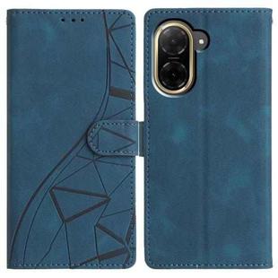 For Redmi A5 4G 171.7mm Triangles Embossed Leather Phone Case(Blue)