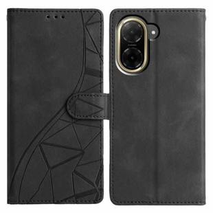 For Redmi A5 4G 171.7mm Triangles Embossed Leather Phone Case(Black)