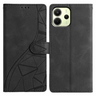 For Redmi Note 14 4G 164.84mm Triangles Embossed Leather Phone Case(Black)