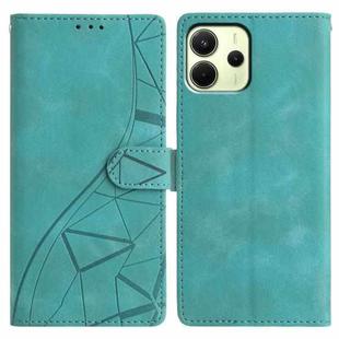 For Redmi Note 14 4G 164.84mm Triangles Embossed Leather Phone Case(Green)