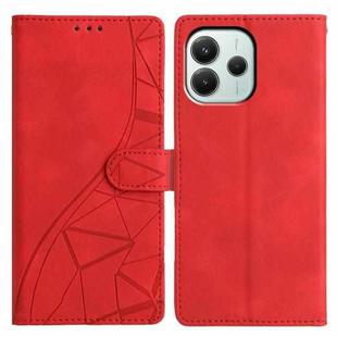 For Redmi Note 14 5G Triangles Embossed Leather Phone Case(Red)