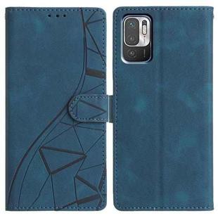 For Redmi Note 10 5G Triangles Embossed Leather Phone Case(Blue)