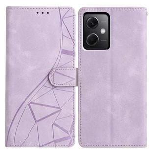 For Redmi Note 12 5G Triangles Embossed Leather Phone Case(Purple)