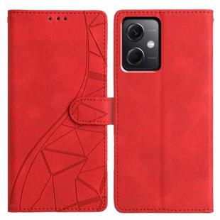 For Redmi Note 12 5G Triangles Embossed Leather Phone Case(Red)