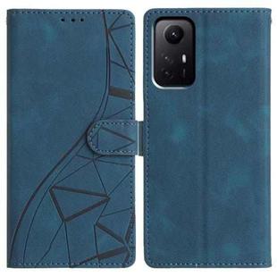 For Redmi Note 12S Triangles Embossed Leather Phone Case(Blue)