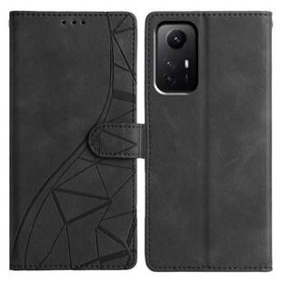 For Redmi Note 12S Triangles Embossed Leather Phone Case(Black)
