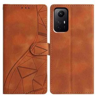 For Redmi Note 12S Triangles Embossed Leather Phone Case(Brown)