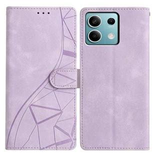 For Redmi Note 13 5G Triangles Embossed Leather Phone Case(Purple)
