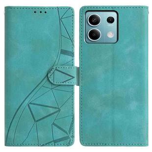 For Redmi Note 13 5G Triangles Embossed Leather Phone Case(Green)