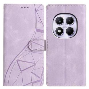 For Redmi Note 14 Pro 5G Triangles Embossed Leather Phone Case(Purple)