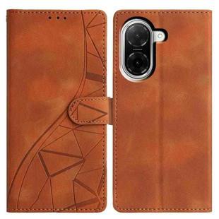 For Redmi A5 4G 173.3mm Triangles Embossed Leather Phone Case(Brown)