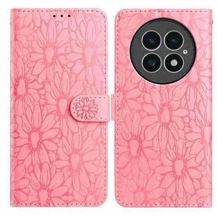 For OnePlus 13 Daisy Embossed Leather Phone Case(Pink)