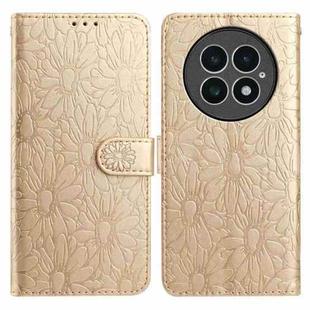 For OnePlus 13 Daisy Embossed Leather Phone Case(Gold)