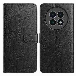 For OnePlus 13 Daisy Embossed Leather Phone Case(Black)