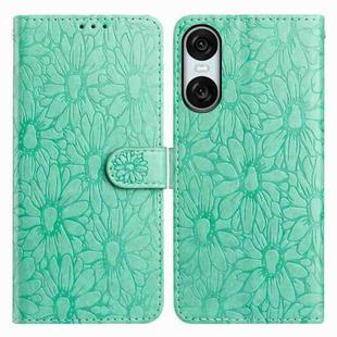 For Sony Xperia 10 VI Daisy Embossed Leather Phone Case(Green)