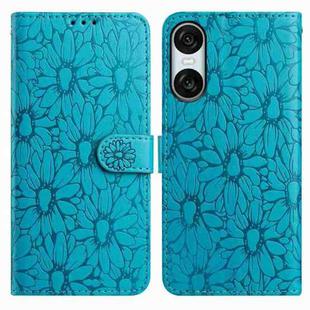 For Sony Xperia 10 VI Daisy Embossed Leather Phone Case(Blue)