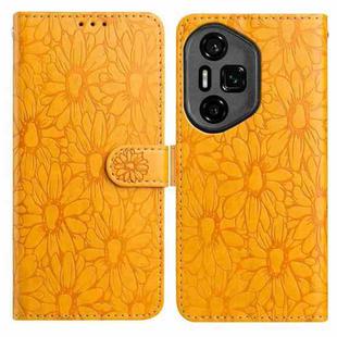 For Honor 300 Daisy Embossed Leather Phone Case(Yellow)