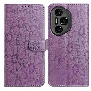 For Honor 300 Daisy Embossed Leather Phone Case(Light Purple)