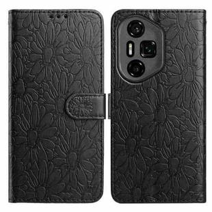 For Honor 300 Daisy Embossed Leather Phone Case(Black)