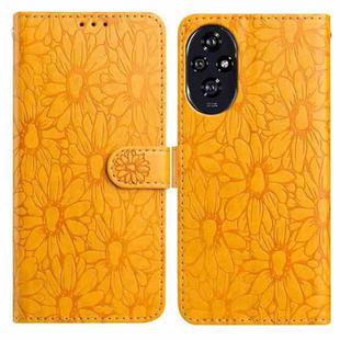 For Honor 200 Daisy Embossed Leather Phone Case(Yellow)