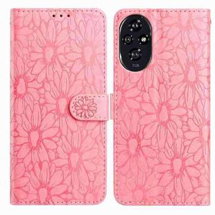 For Honor 200 Daisy Embossed Leather Phone Case(Pink)