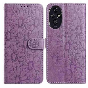 For Honor 200 Daisy Embossed Leather Phone Case(Light Purple)