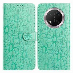 For Honor X9c Daisy Embossed Leather Phone Case(Green)