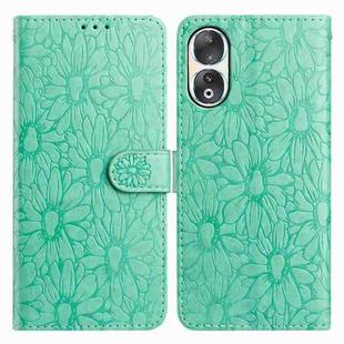 For Honor 90 Daisy Embossed Leather Phone Case(Green)