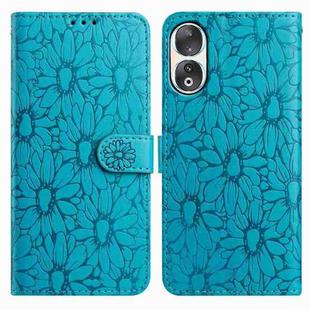 For Honor 90 Daisy Embossed Leather Phone Case(Blue)