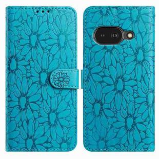For Google Pixel 9a Daisy Embossed Leather Phone Case(Blue)