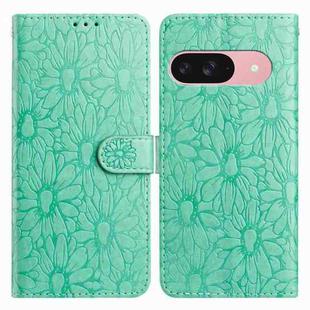 For Google Pixel 10 Daisy Embossed Leather Phone Case(Green)