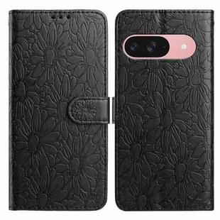 For Google Pixel 10 Daisy Embossed Leather Phone Case(Black)
