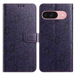 For Google Pixel 10 Daisy Embossed Leather Phone Case(Dark Purple)