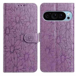 For Google Pixel 10 Pro Daisy Embossed Leather Phone Case(Light Purple)
