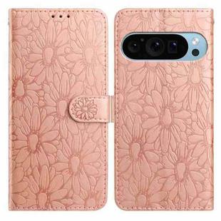 For Google Pixel 10 Pro Daisy Embossed Leather Phone Case(Rose Gold)