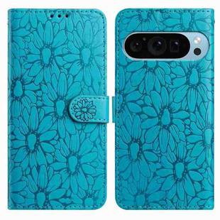 For Google Pixel 10 Pro Daisy Embossed Leather Phone Case(Blue)