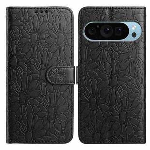 For Google Pixel 10 Pro Daisy Embossed Leather Phone Case(Black)