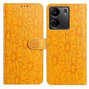 For Redmi 13C 4G Daisy Embossed Leather Phone Case(Yellow)