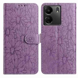 For Redmi 13C 4G Daisy Embossed Leather Phone Case(Light Purple)