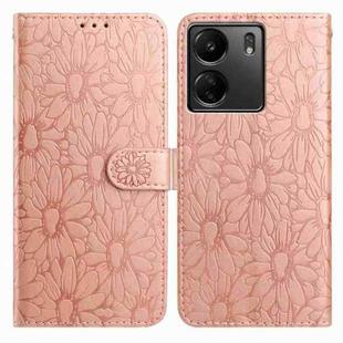 For Redmi 13C 4G Daisy Embossed Leather Phone Case(Rose Gold)