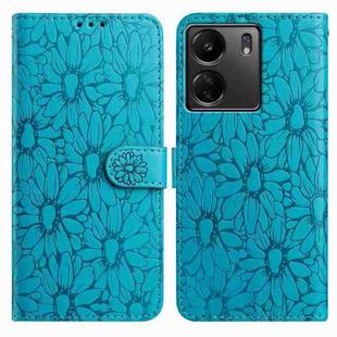 For Redmi 13C 4G Daisy Embossed Leather Phone Case(Blue)