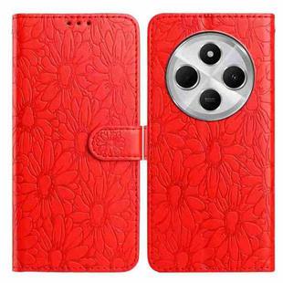 For Redmi 14C Daisy Embossed Leather Phone Case(Red)
