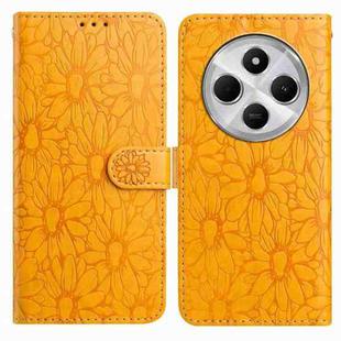 For Redmi 14C Daisy Embossed Leather Phone Case(Yellow)