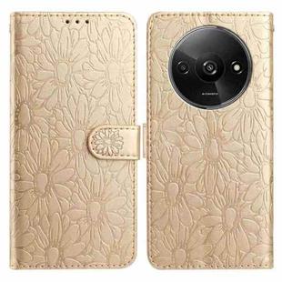 For Redmi A3 Daisy Embossed Leather Phone Case(Gold)